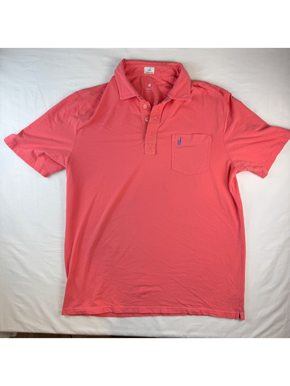 Johnnie-O Hangin' Out Coral Polo Shirt Mens XL INCREDIBLE STITCHING Golf Work